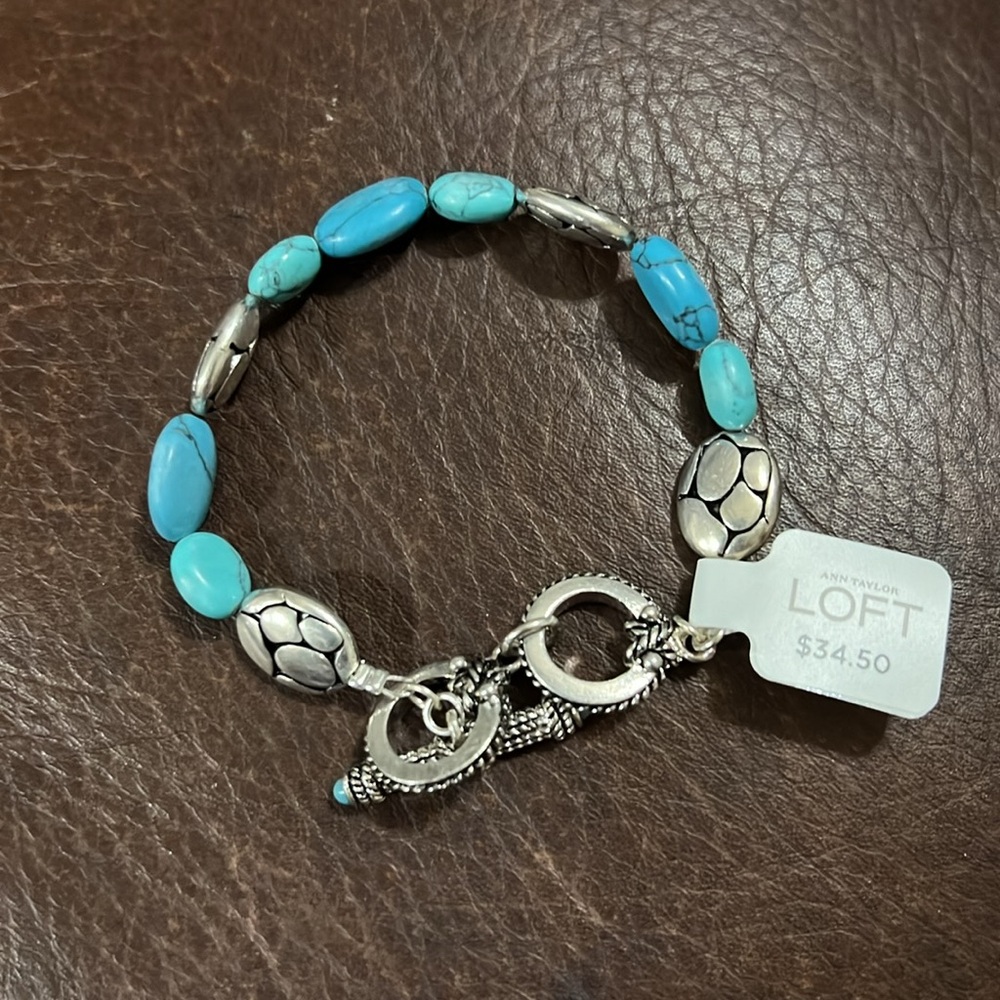 3/$18 Loft by Anne Taylor Genuine Blue Turquoise Bracelet $35 - New - Lot 412